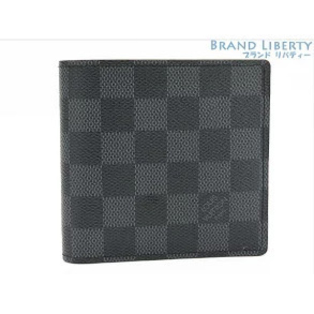 Louis Vuitton Damier Graphite Black Portefeuille Marco Bi fold Wallet Compact